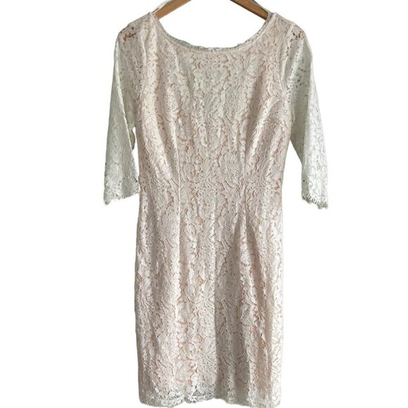 SOIEBLEU White Lace Cocktail Dress US L - Picture 7 of 12